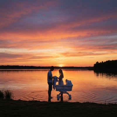 Rodzice pakujący torbę do szpitala z ubrankami i akcesoriami dla dziecka